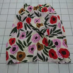 ◇ ⊂ 【ユニクロ UNIQLO】マリメッココラボ 花柄スカート XLサイズ ベージュ系 レディース E  【1509190044225】