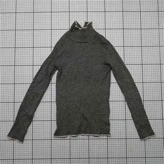 ◇ ⊇ 【 CIAOPANIC TYPY】ボーダー ハイネックリブカットソー 長袖 ブラック系 ONEサイズ レディース E  【1509190049275】