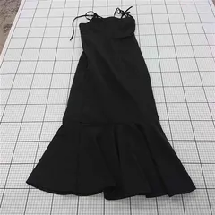 ◇ ⊂ ナイスクラップ NICE CLAUP マーメイドキャミワンピース ブラック系 レディース F E  【1511060025074】