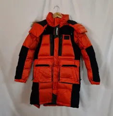 ミレー オレンジ ブラック ダウン ロング ダウン ジャケット 傷あり