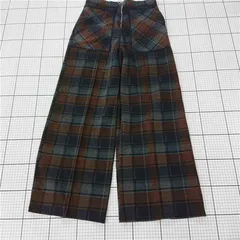 ◇ ⊇ ザラ ZARA collection チェック柄ワイドパンツ ブラウン系 レディース Mサイズ E  【1511060025340】