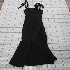 ◇ ⊂ ルエレ Louere フリルヘムキャミワンピース ブラック系 S レディース E  【1511060025326】