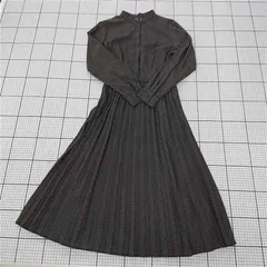 ◇ Θ オペークドットクリップ OPAQUE.CLIP 幾何学柄プリーツワンピース ブラック系 レディース M E  【1511060025302】