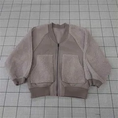 ◇ ⊇ W closet ボア切替スエード調ブルゾン レディース Fサイズ ピンクベージュ系 E  【1511060026040】