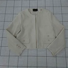 ◇ ⊇ ラジエム La-gemme ノーカラーツイードジャケット ベージュ系 M レディース E  【1511060025616】