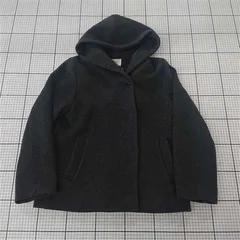 ◇ ⊇ ローリーズファーム LOWRYS FARM メリノスエア フード付きショートコート レディース M ブラック系 E  【1511060026323】