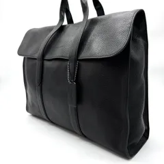 【良品】 coach コーチ ビジネスバッグ レザー ハンドバッグ ブラック 黒 メンズ レディース ユニセックス 男女兼用  オールレザー ビジネス 書類 ファイル A4
