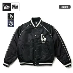 ニューエラ ジャケット NEWERA NYLON VARSITY ナイロン バーシティージャケット ロサンゼルス・ドジャース ブラック MLBコレクション アメリカンクラシックシルエット ユニセックス 軽量 防寒 スタジアムジャケット ブルゾン (251011