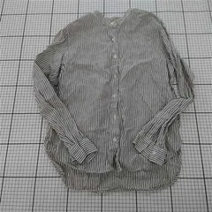 ◇ Θ 無印良品 MUJI ストライプ柄リネンシャツ 長袖 Sサイズ レディース E  【1511060029737】