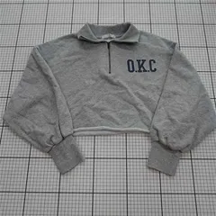 ◇ ⊇ フーズフーチコ who's who Chico O.K.C刺繍クロップドスウェット グレー系 レディース Fサイズ E  【1511110024279】