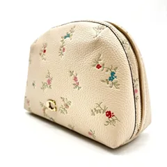 【良品】 coach コーチ ポーチ セカンドバッグ クラッチバッグ 花柄 C金具 ゴールド レザー 化粧ポーチ レディース