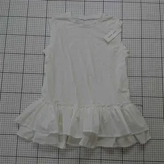 ◇ ⊂ リシェグラマー Riche glamour 32213 フリル裾ノースリーブカットソー ホワイト系 M レディース E  【1511120016639】