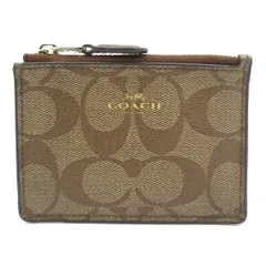 COACH(コーチ) コインケース シグネチャーコインケース F16107 ベージュ×ダークブラウン×ゴールド