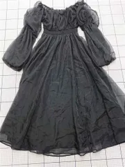 ◇ ⊂ ワンピース アメリヴィンテージ Ameri VINTAGE 07-0610 オーガンジー ワンピース ブラック系 M レディース E  【1512010003791】
