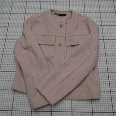 ◇ ⊇ ザラ ZARA 3046/262/620 ノーカラージャケット ピンク系 レディース M E  【1512010007867】