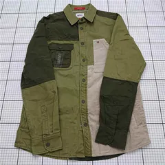 ◇ Θ トミー ジーンズ TOMMY JEANS オーバーシャツ カーキ系 メンズ Sサイズ E  【1512010009380】