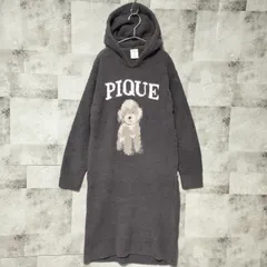 【未使用品】GELATO PIQUE　トイプードル ジャガード ワンピース　FREE ONEサイズ　GRY グレー 灰色　オンライン限定　パウダー