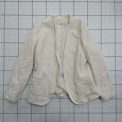 ◇ Θ ラシア RACEA ノーカラージャケット ベージュ系 Mサイズ レディース E  【1512020011922】