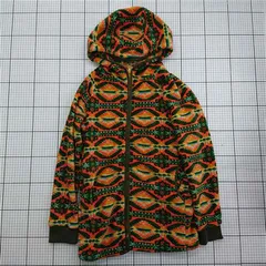◇ Θ チチカカ TITICACA フリースパーカー 総柄 フード付き Lサイズ メンズ E  【1512020014305】のサムネイル