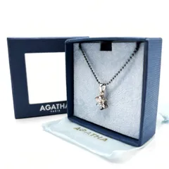 【良品】 AGATHA アガタ ネックレス 花 フラワー モチーフ シルバー 銀色 ユニセックス 男女兼用 メンズ レディース