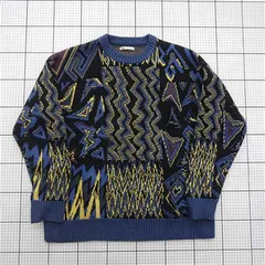 ◇ ⊇ ザラ ZARA 幾何学柄ニットセーター XLサイズ メンズ E  【1512020016217】