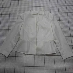 ◇ ⊇ アナイ ANAYI ノーカラージャケット ツイード調 ホワイト系 38 レディース E  【1512020022812】