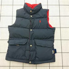 ◇ ⊇ ポロ ラルフローレン POLO RALPH LAUREN リバーシブルダウンベスト 110 ネイビー系 キッズ E  【1512020022805】
