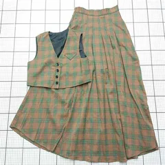 ◇ ⊂ ルミエール Lumiere sunny-109 チェック柄ベスト＆スカートセット Fサイズ レディース レディース E  【1512020023901】