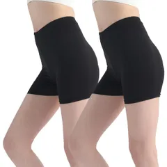 【在庫セール】[MKY factory] 2枚組 接触冷感 オーバーパンツ 1分丈 見せパン 黒パンツ レディース レギンス スパッツ インナー ダンスパンツ