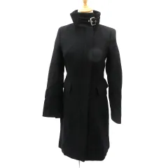 ザラウーマン ZARA WOMAN コート ロング丈 スタンドカラー ウール S 黒 ブラック /YK4