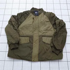 ◇ ⊇ ザラ ZARA Lサイズ カーキ系中綿ブルゾンジャケット メンズ E  【1512020031821】