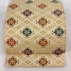 専用帯3912 3351 3729 3872 四点セット●東京ますいわ屋扱い 平和屋着物○本場大島紬 白大島 9マルキ 舞花文 ますいわ屋扱い