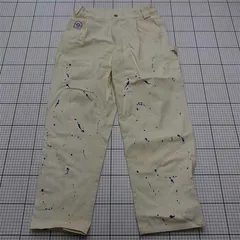 ◇ Θ ポケモン 9090 コラボ NN1162 ペイントワークパンツ ベージュ系 メンズ Lサイズ E  【1512020031784】