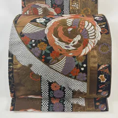袋帯 秀品 鳳凰 花唐草 唐織 金糸 金色 六通 正絹 【中古】