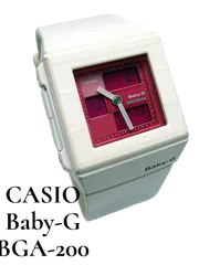 CASIO カシオ Baby-G ベイビージー Summer Pastel サマーパステル BGA-200 CASKET カスケット スクェア 文字盤 レッド 稼働品 電池新品交換済