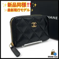 【新品同様】シャネル キャビアスキン ラウンドファスナー コインケース 小銭入れ