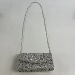 和装バッグ 優品 ビーズバッグフォーマル 幾何学 シルバー ビーズ 和装小物  【中古】