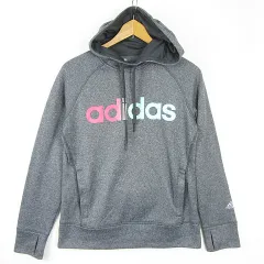 アディダス adidas パーカー フーディー 長袖 裏起毛 L グレー ロゴ kz11981