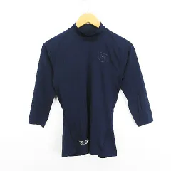 アンダーアーマー UNDER ARMOUR アンダーシャツ 七分袖 モックネック ロゴ ストレッチ MD ネイビー ベースボールウェア ※EKM