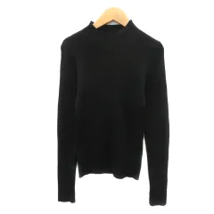 リエンダ rienda ニット カットソー 長袖 ハイネック ラメ M 黒 ブラック /YK36