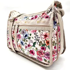 ✨良品✨ Lesportsac レスポートサック ショルダーバッグ トートバッグ ワンショルダーバッグ ナイロン ブラック 黒色 総柄 ユニセックス 男女兼用 メンズ レディース