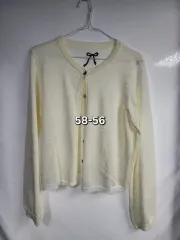 リボン アイボリー ニット カーディガン 58-56