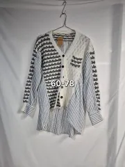 バイカラー ニット シャツ カーディガン 60-78