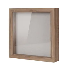 額縁 立体額 ボックスフレーム フォトフレーム 色紙 壁掛け 卓上 お祝い ライトブラウン 「外径276 x276 x46 MM 内径236 x236 x25 MM」