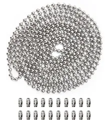 【在庫セール】ボールチェーン BetterJonny キーチェーン ボールチェーン コネクター付き シルバー 全長約 6m キーホルダー パーツ ステンレス 製 ボール径2.4mm 単語帳作り 財布 手作り…
