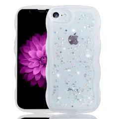 【在庫処分】スマホケース 対応 iPhone SE 3 iPhone SE 2 iPhone 8 iPhone 7 兼用 ケース クリア キラキラ かわいい tpuソフトケース 薄型 傷防止背面 滑り止め 指紋防止 ストラップホール付き 対応 アイホンSE3