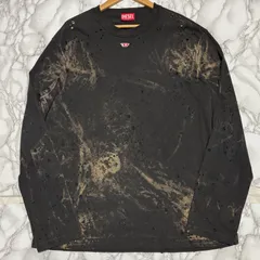 希少【DIESEL ディーゼル  【商品名】T-CRANE-LS-N2 ダメージ加工 ロゴ 長袖 カットソー Tシャツ シャツ