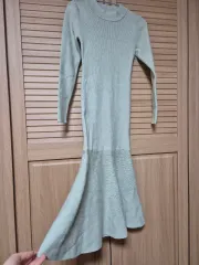 ゴージ ニット ロング ONE PIECE