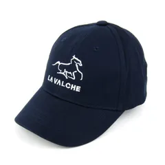 ラバルシェ キャップ 帽子 コットン ロゴ 乗馬 ブランド レディース メンズ ﾌﾘｰ 56-60cmサイズ ネイビー LA VALCHE 【中古】
