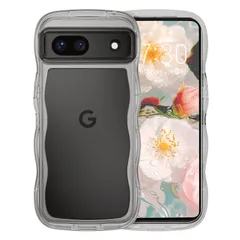 【新着商品】GUAGUA Google Pixel 8A ケース クリア ウェーブ ピクセル 8a ソフト TPU うねうね 透明黒 ケース マツと感 人気 韓国 耐衝撃 超軽量 薄型 おしゃれ 黄ばみなし アクスタが入る スマホケース pixel8a ワイヤ